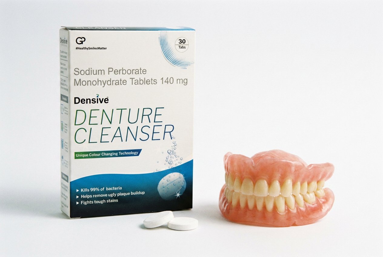 Denture cleansing tablets manufactured in India